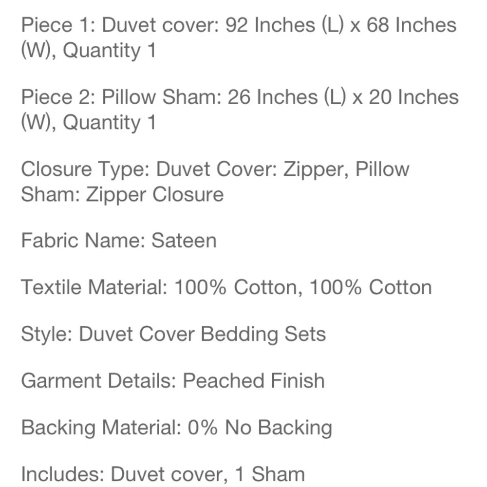 NWT Threshold Washed Cotton Sateen Twin/Twin XL Light Gray Duvet Cover Set